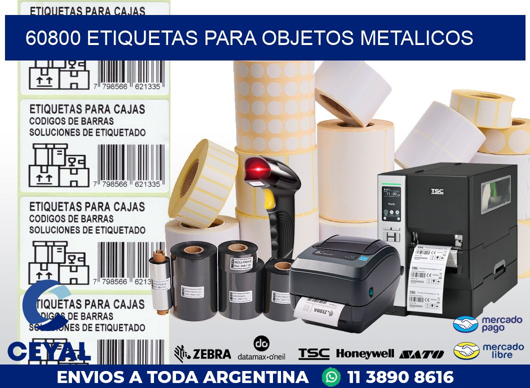 60800 etiquetas para objetos metalicos