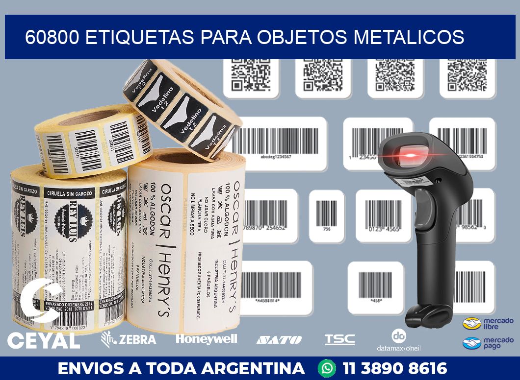60800 etiquetas para objetos metalicos