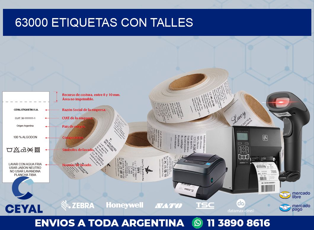 63000 ETIQUETAS CON TALLES