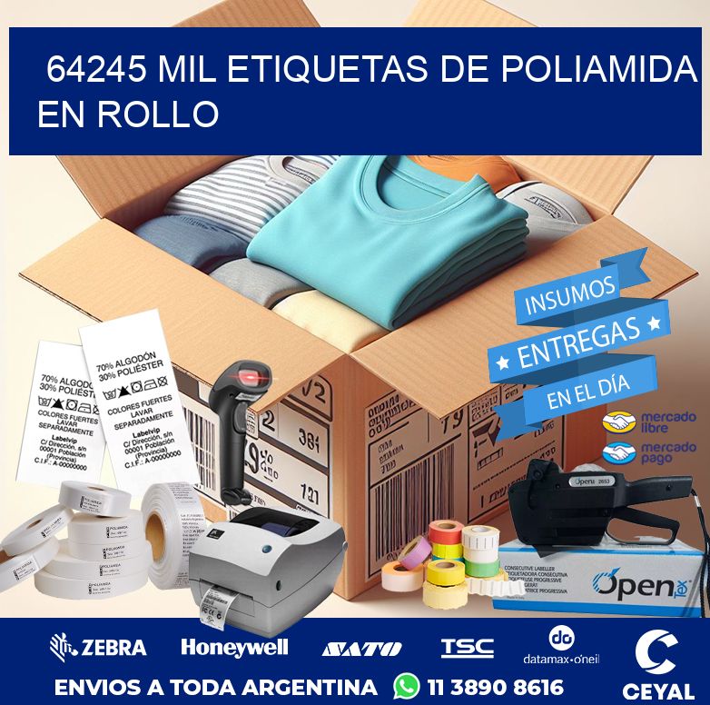 64245 MIL ETIQUETAS DE POLIAMIDA EN ROLLO