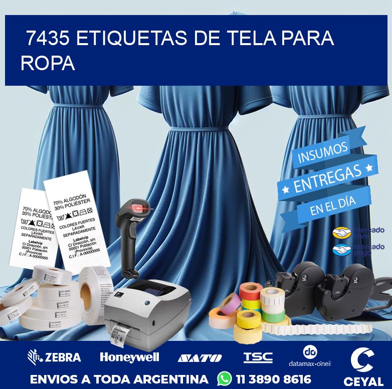 7435 ETIQUETAS DE TELA PARA ROPA