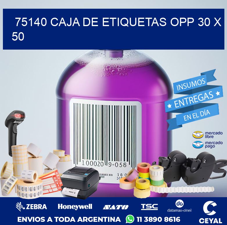 75140 CAJA DE ETIQUETAS OPP 30 X 50