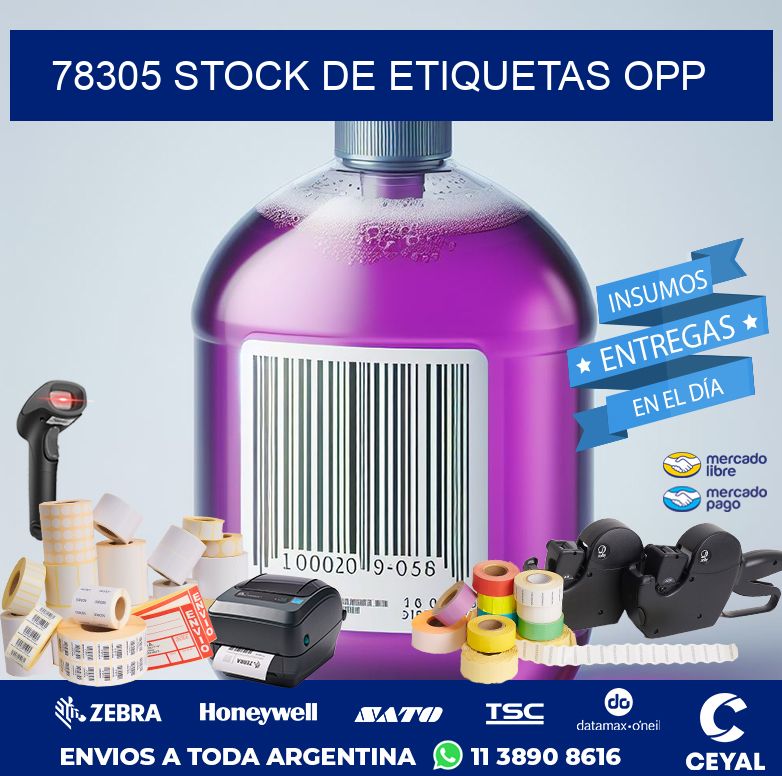 78305 STOCK DE ETIQUETAS OPP