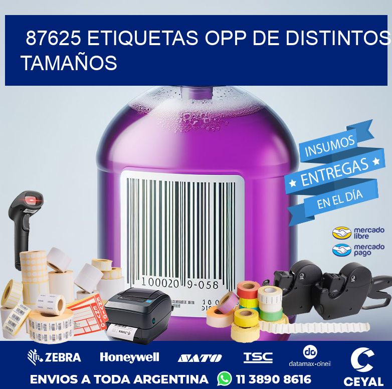 87625 ETIQUETAS OPP DE DISTINTOS TAMAÑOS