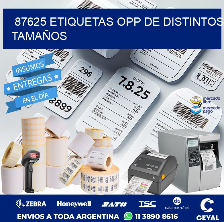 87625 ETIQUETAS OPP DE DISTINTOS TAMAÑOS