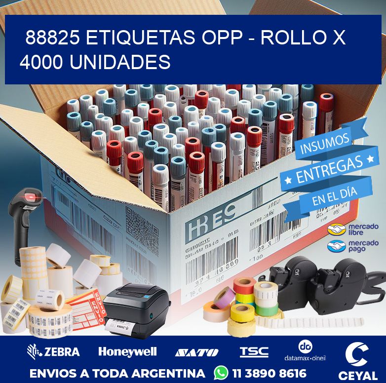 88825 ETIQUETAS OPP - ROLLO X 4000 UNIDADES