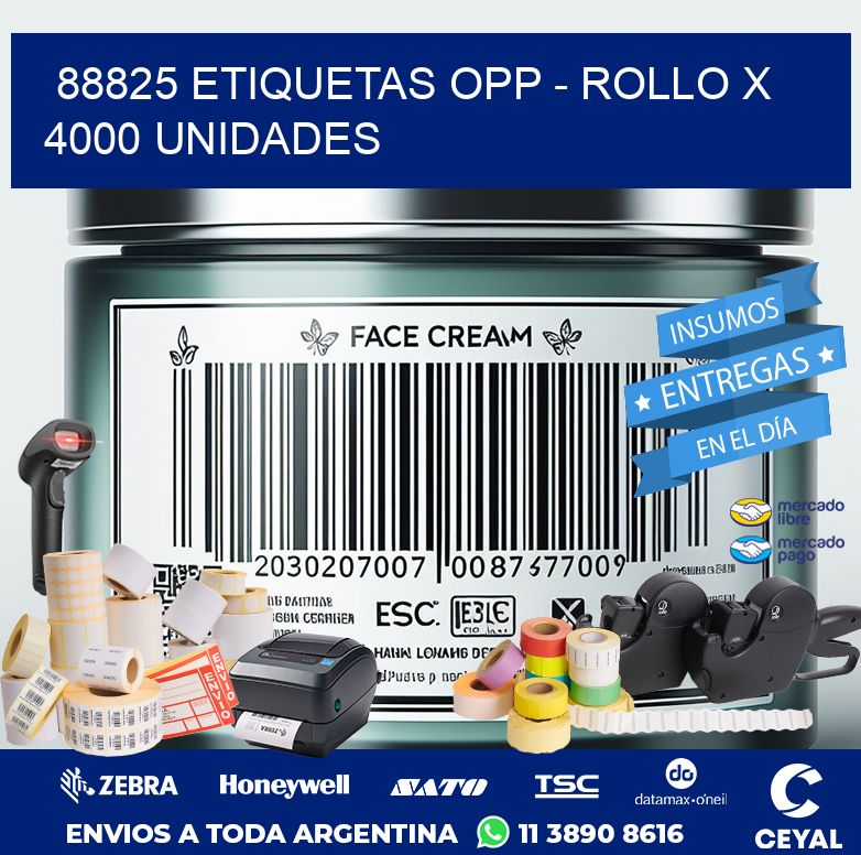 88825 ETIQUETAS OPP - ROLLO X 4000 UNIDADES