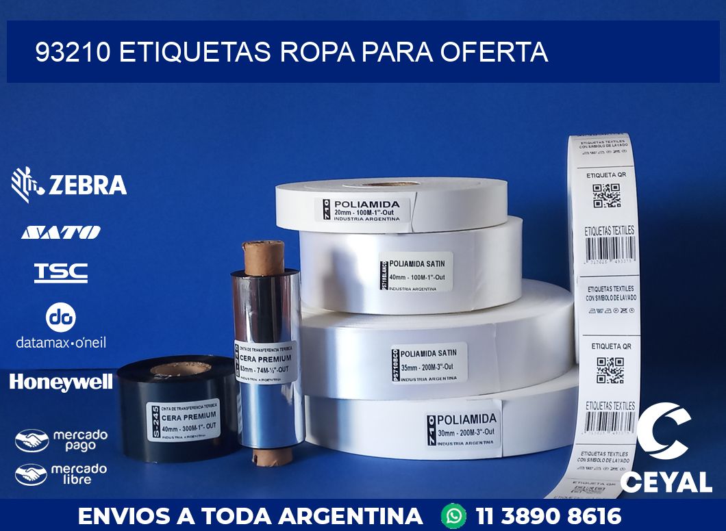 93210 ETIQUETAS ROPA PARA OFERTA