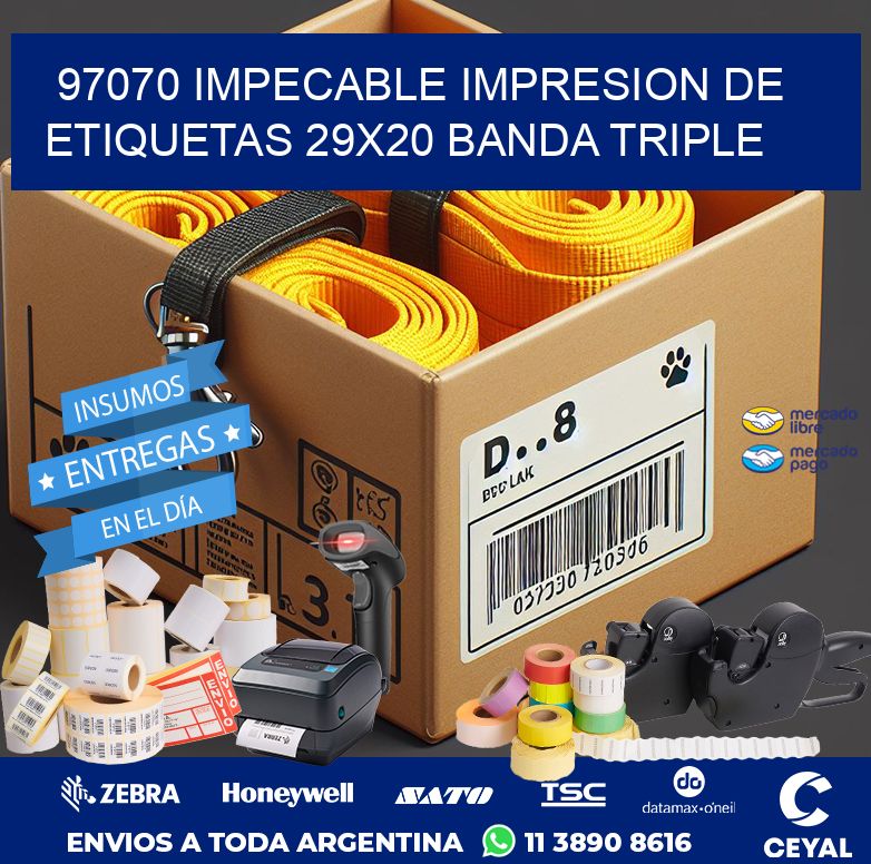 97070 IMPECABLE IMPRESION DE ETIQUETAS 29X20 BANDA TRIPLE