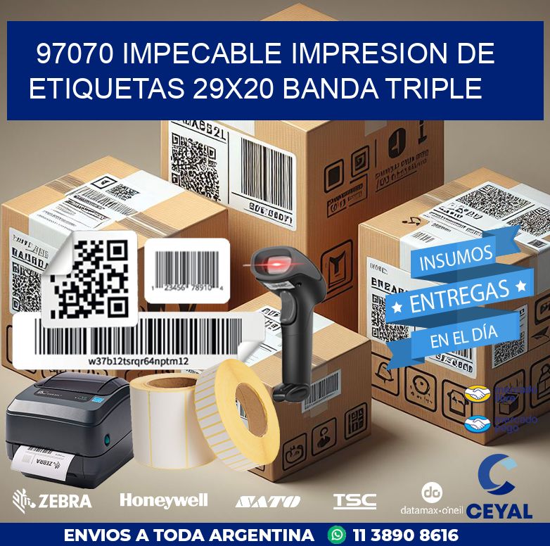 97070 IMPECABLE IMPRESION DE ETIQUETAS 29X20 BANDA TRIPLE