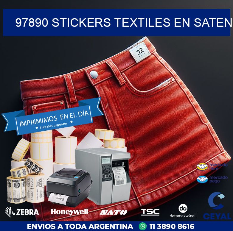 97890 STICKERS TEXTILES EN SATEN