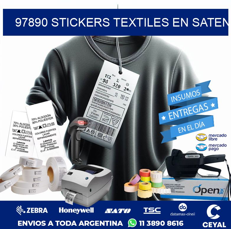 97890 STICKERS TEXTILES EN SATEN