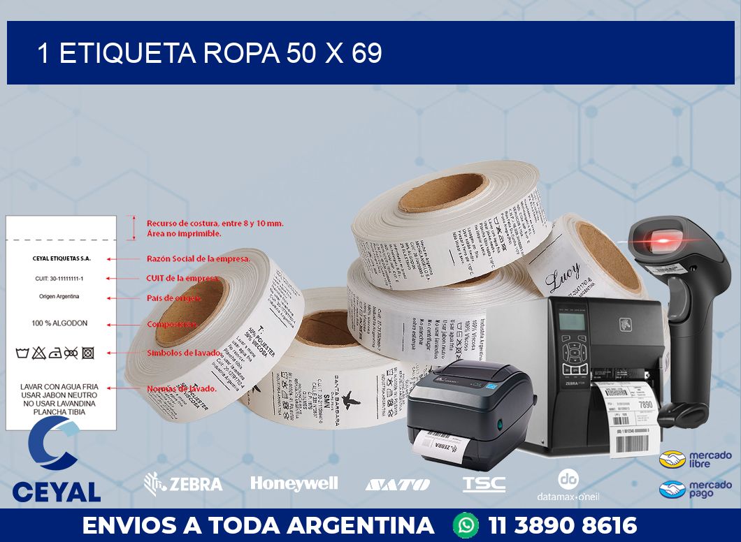 1 ETIQUETA ROPA 50 x 69
