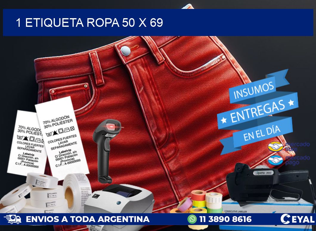 1 ETIQUETA ROPA 50 x 69