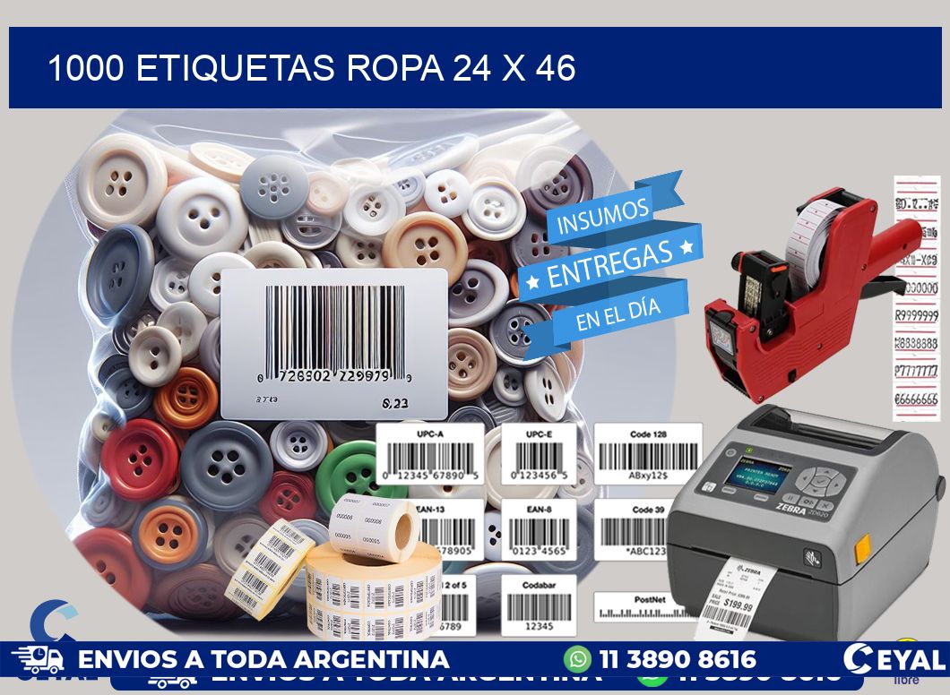 1000 ETIQUETAS ROPA 24 x 46