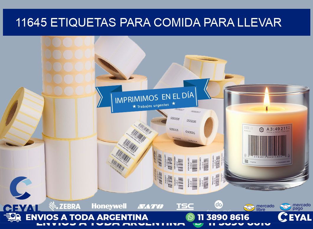 11645 ETIQUETAS PARA COMIDA PARA LLEVAR