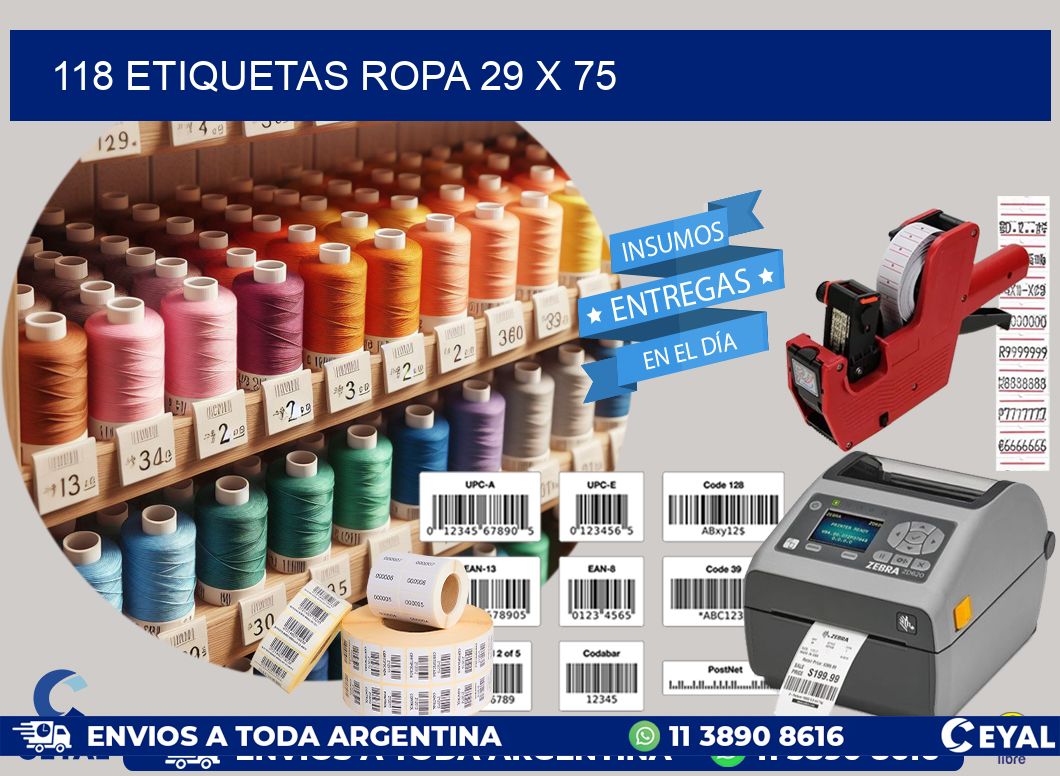118 ETIQUETAS ROPA 29 x 75