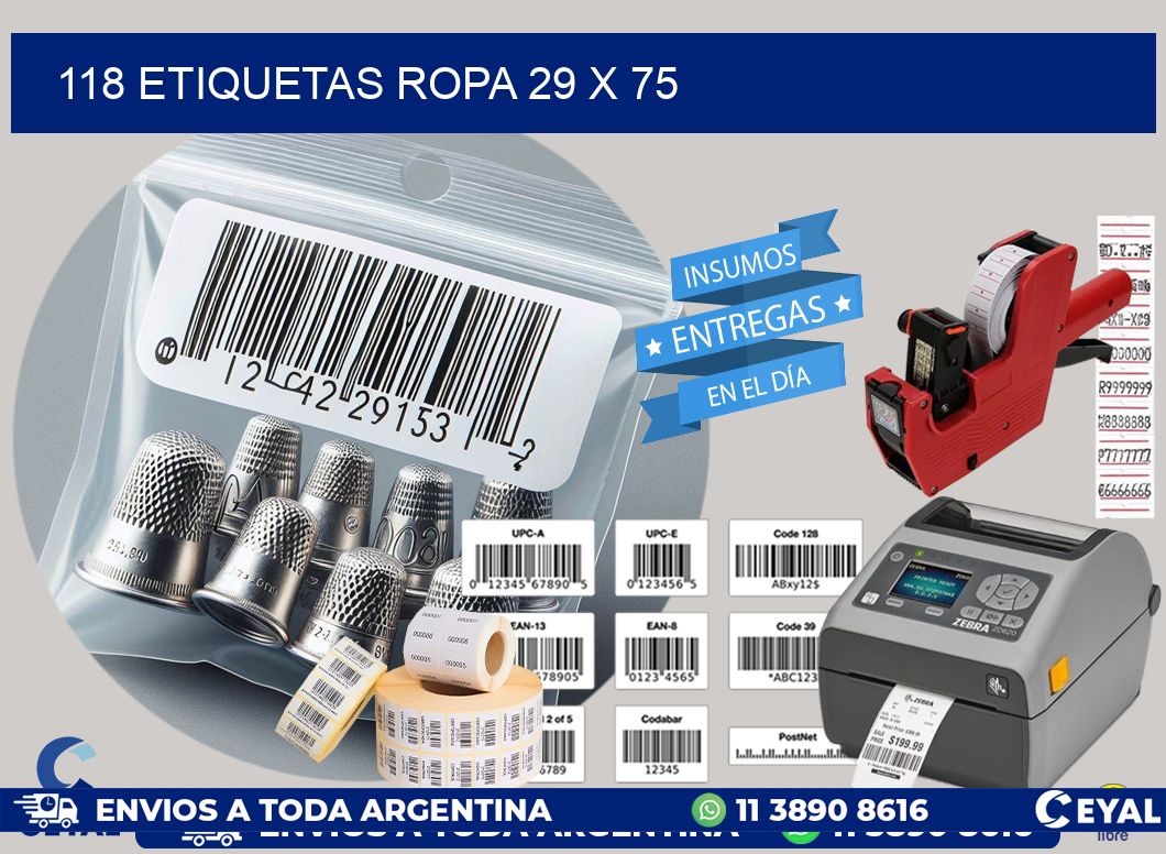118 ETIQUETAS ROPA 29 x 75