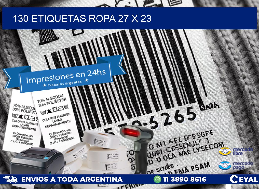 130 ETIQUETAS ROPA 27 x 23