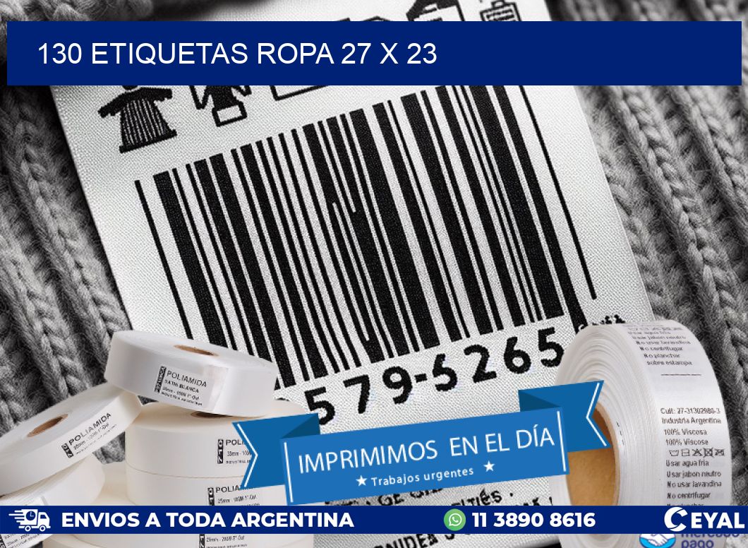 130 ETIQUETAS ROPA 27 x 23