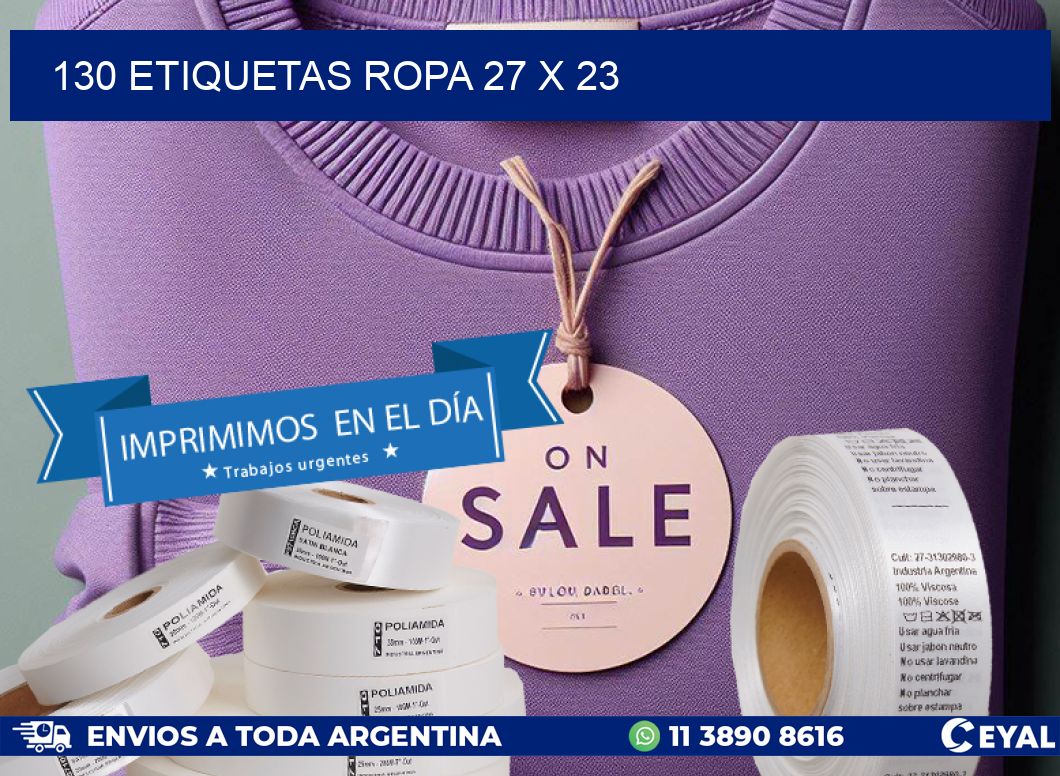 130 ETIQUETAS ROPA 27 x 23