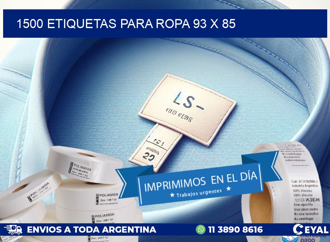 1500 ETIQUETAS PARA ROPA 93 x 85