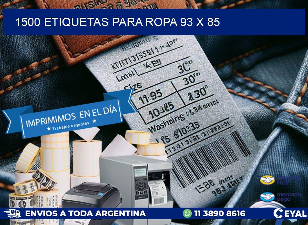 1500 ETIQUETAS PARA ROPA 93 x 85
