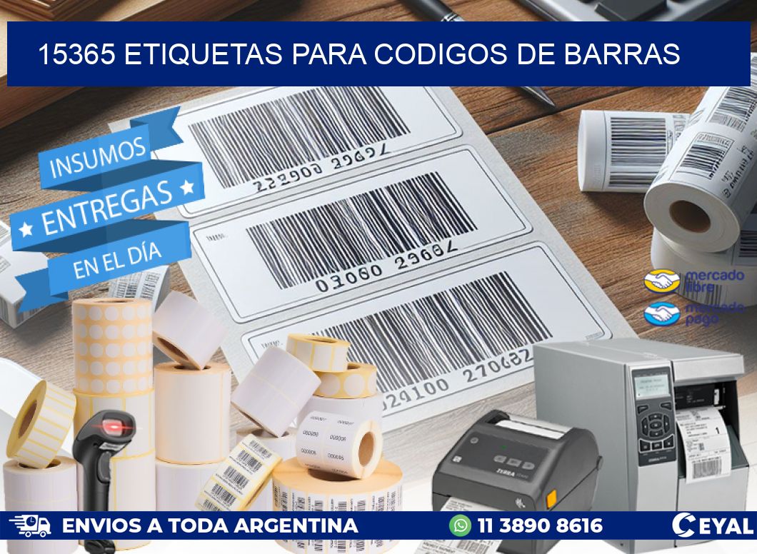 15365 ETIQUETAS PARA CODIGOS DE BARRAS