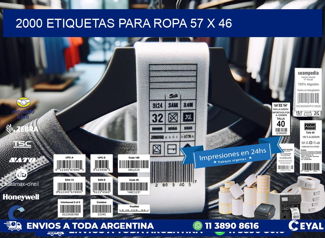 2000 ETIQUETAS PARA ROPA 57 x 46