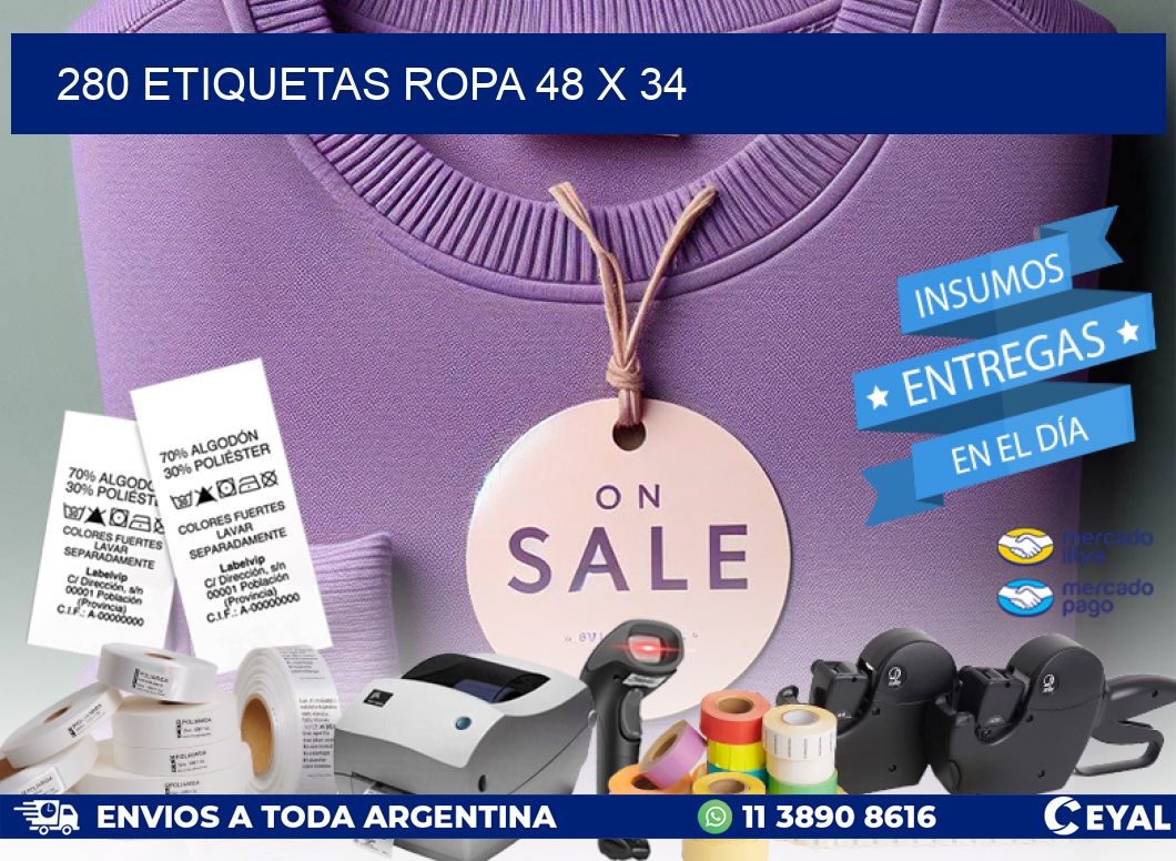 280 ETIQUETAS ROPA 48 x 34