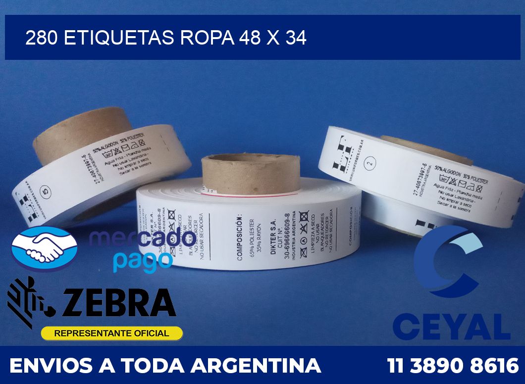 280 ETIQUETAS ROPA 48 x 34