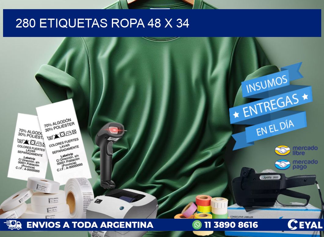 280 ETIQUETAS ROPA 48 x 34