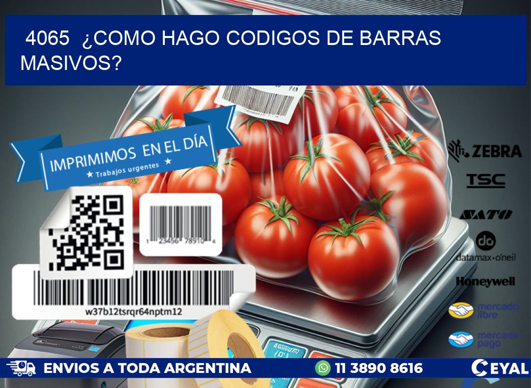 4065  ¿COMO HAGO CODIGOS DE BARRAS MASIVOS?