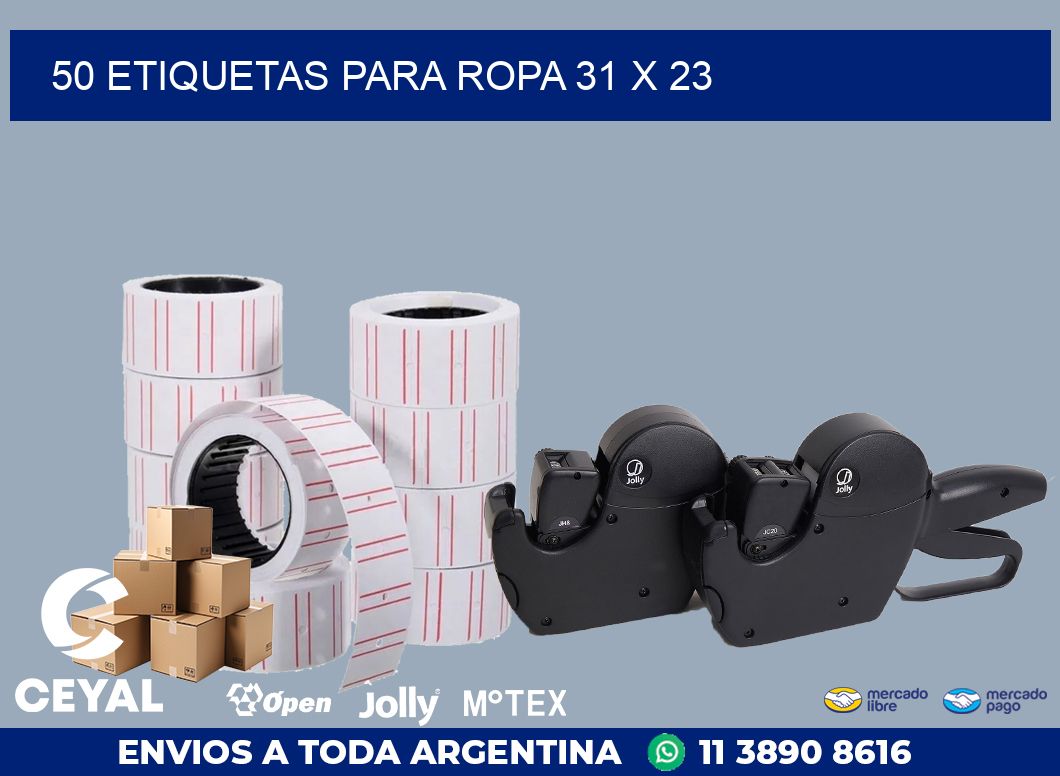 50 ETIQUETAS PARA ROPA 31 x 23