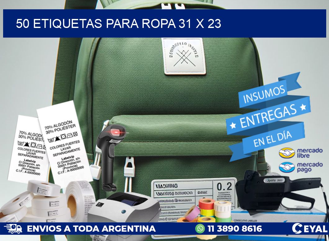 50 ETIQUETAS PARA ROPA 31 x 23