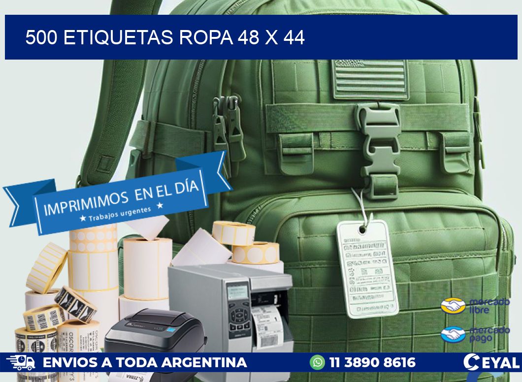500 ETIQUETAS ROPA 48 x 44