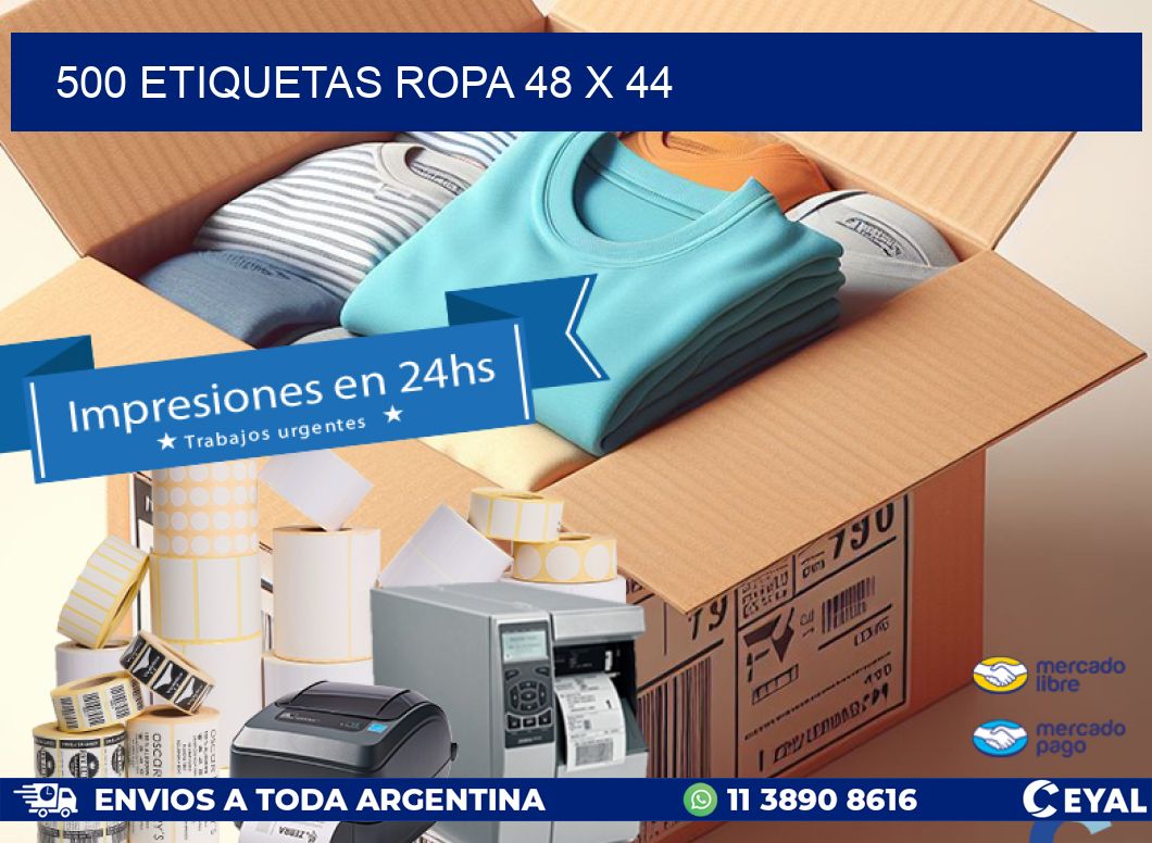500 ETIQUETAS ROPA 48 x 44