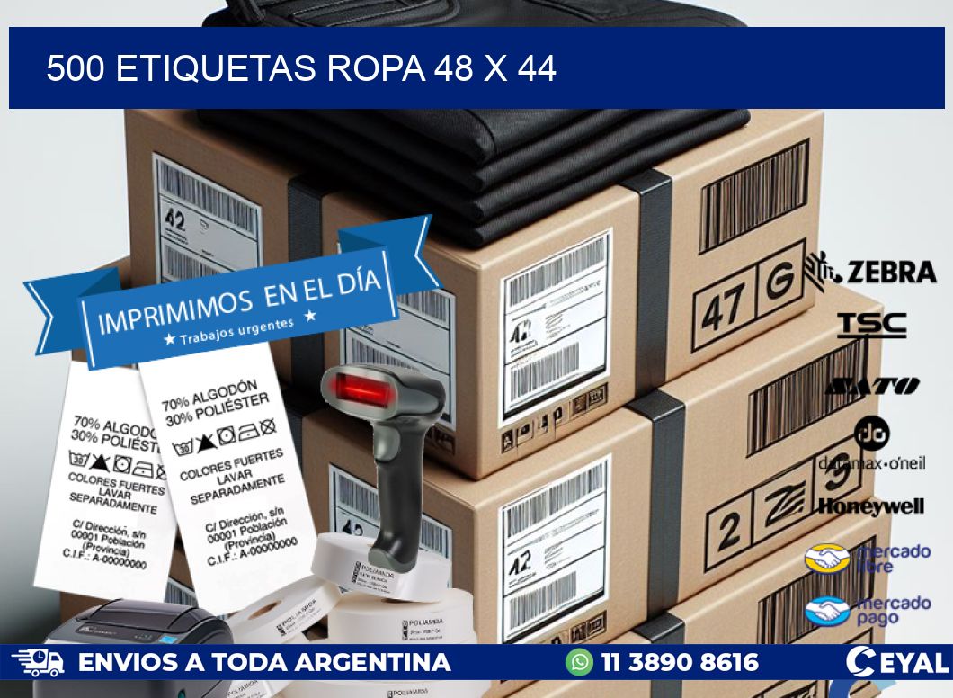 500 ETIQUETAS ROPA 48 x 44