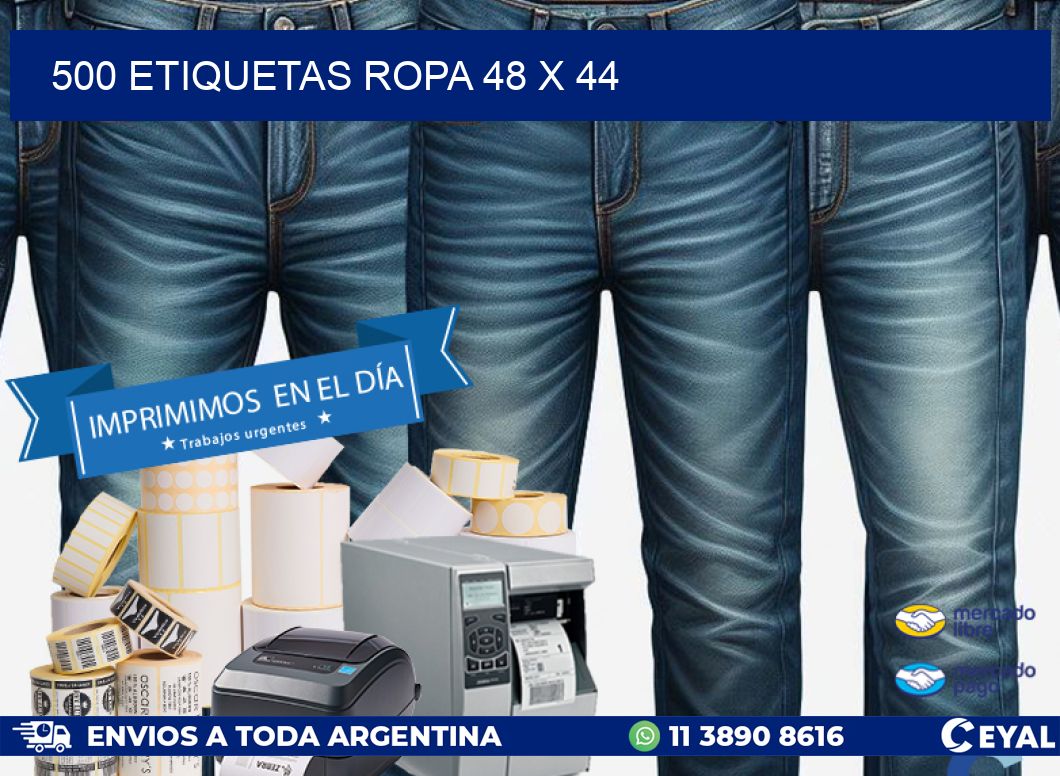 500 ETIQUETAS ROPA 48 x 44