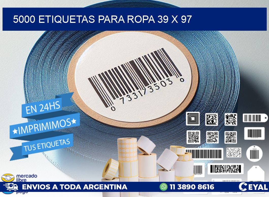 5000 ETIQUETAS PARA ROPA 39 x 97