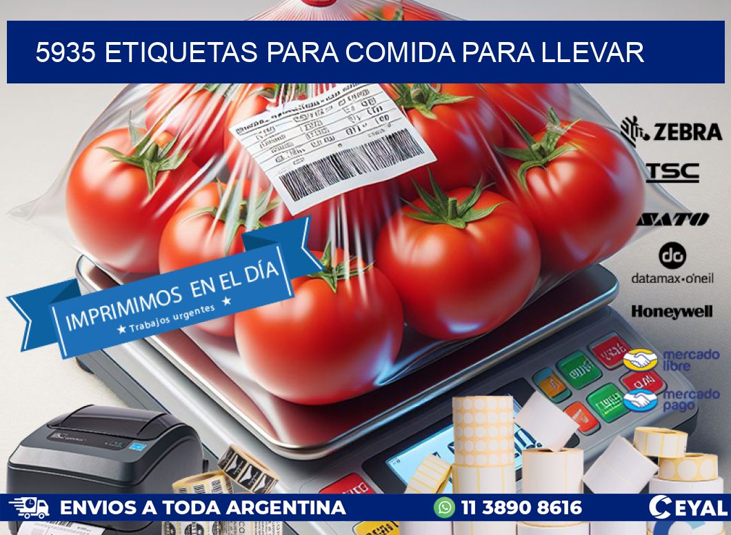 5935 ETIQUETAS PARA COMIDA PARA LLEVAR