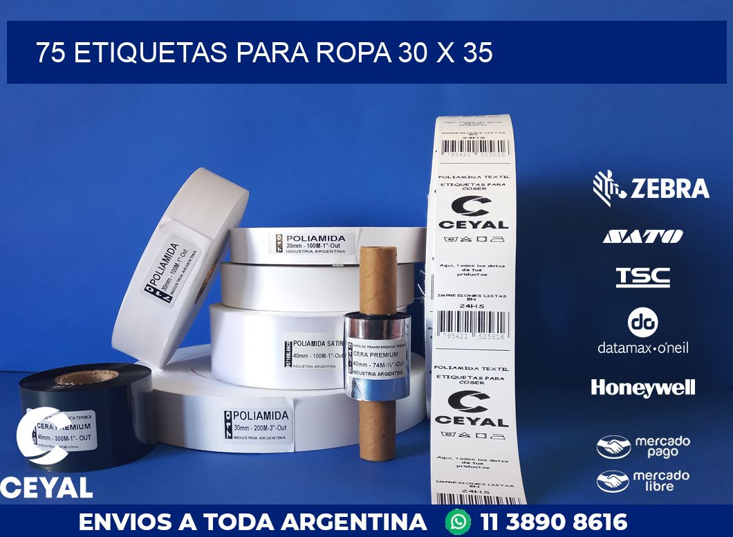 75 ETIQUETAS PARA ROPA 30 x 35