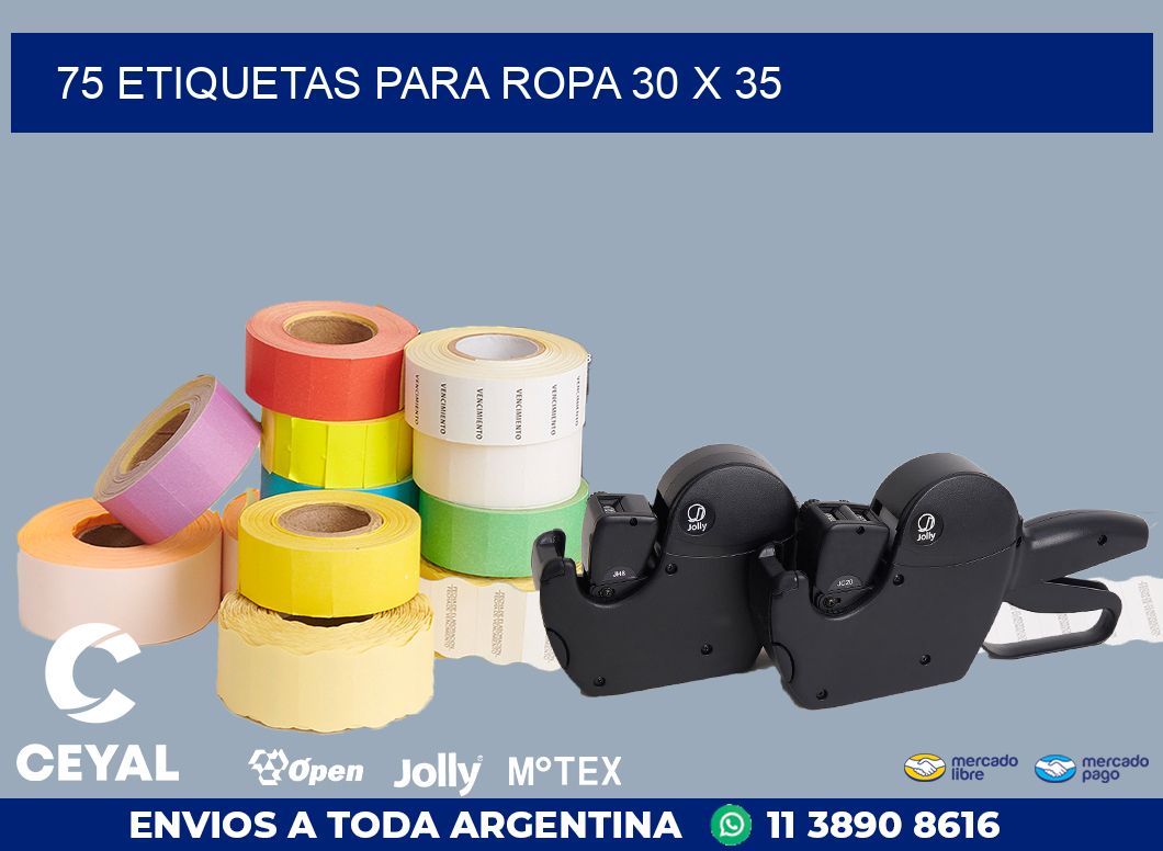 75 ETIQUETAS PARA ROPA 30 x 35