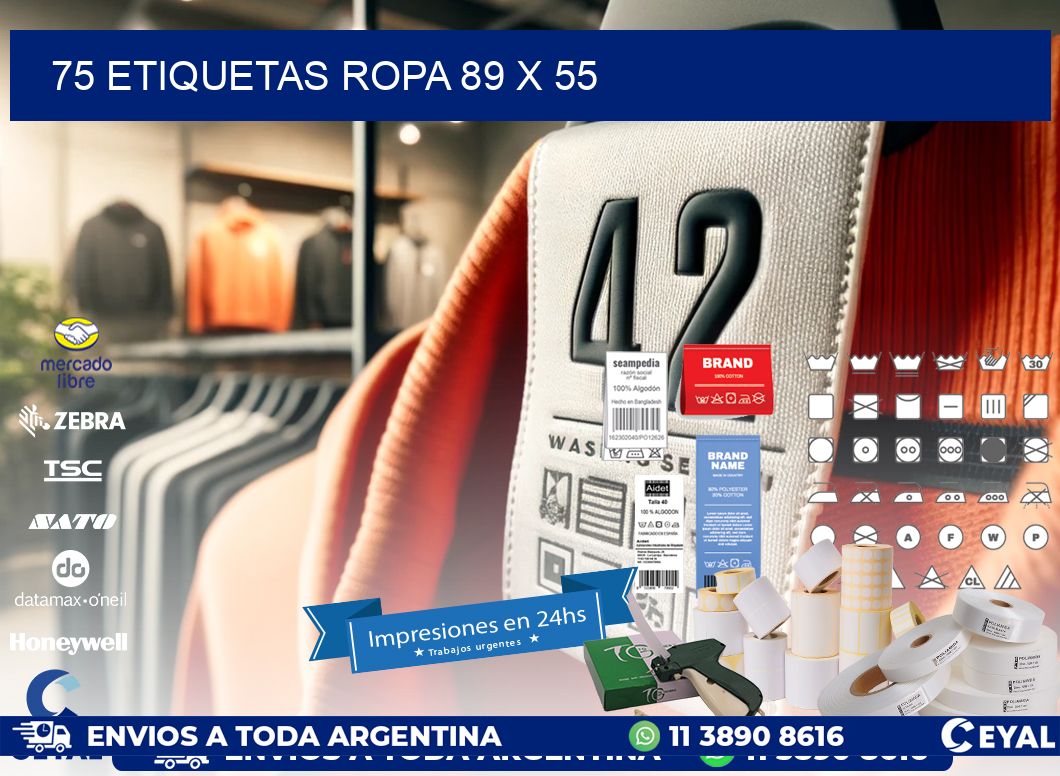 75 ETIQUETAS ROPA 89 x 55