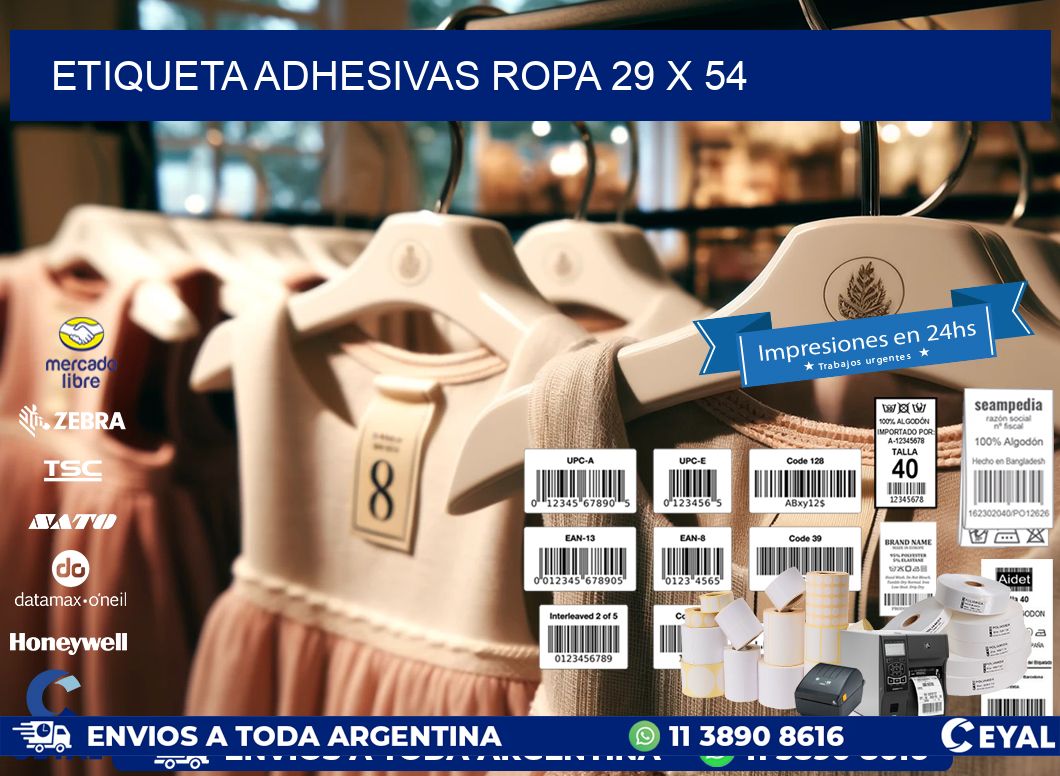 ETIQUETA ADHESIVAS ROPA 29 x 54