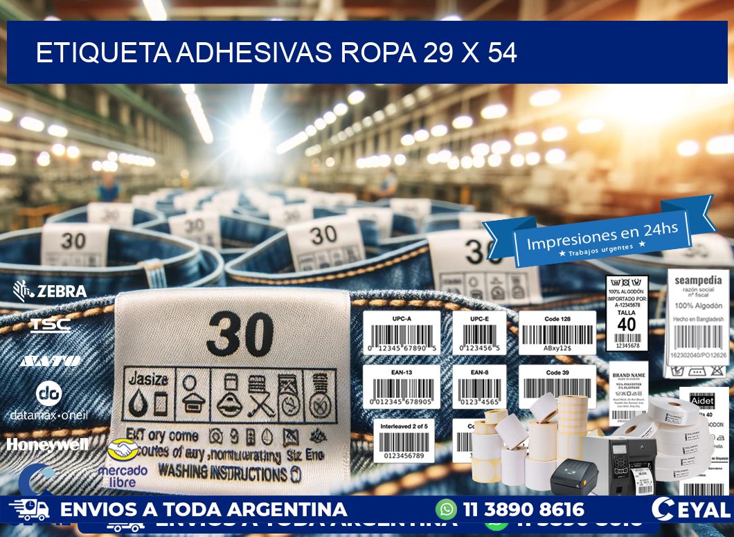 ETIQUETA ADHESIVAS ROPA 29 x 54