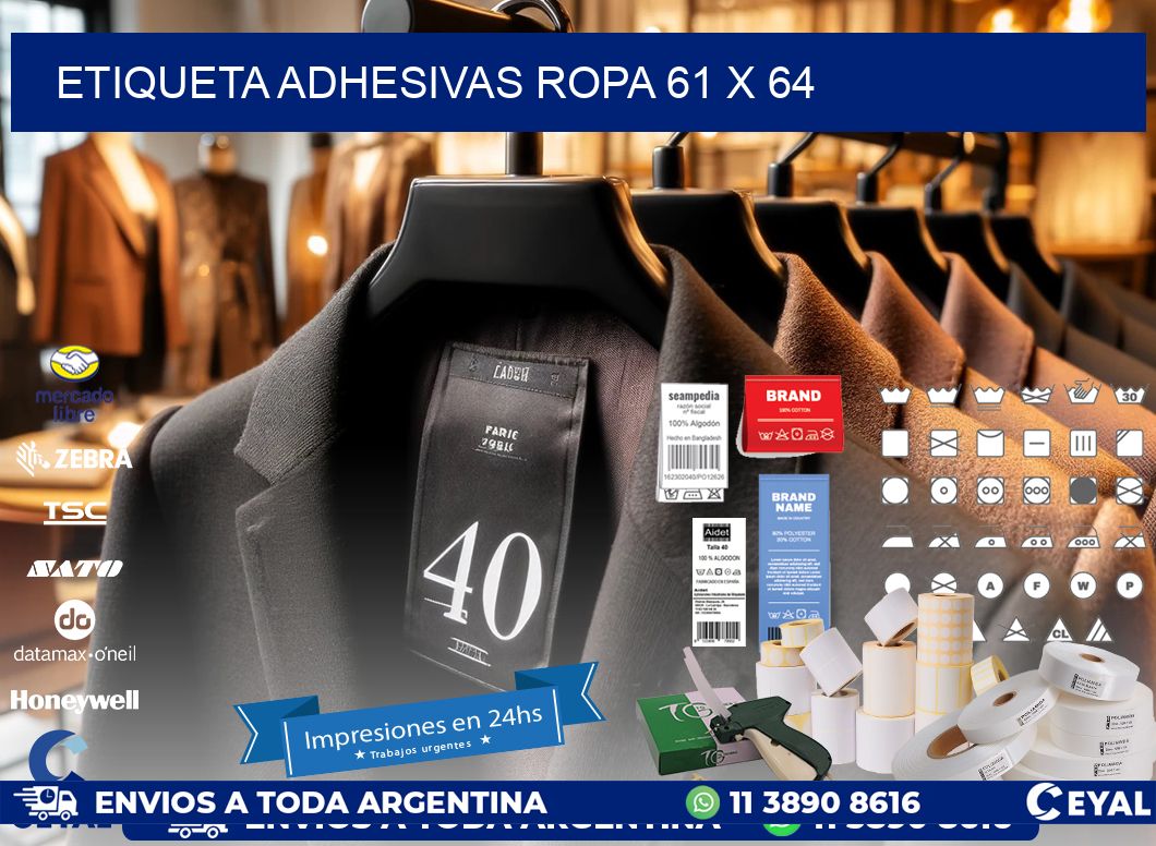 ETIQUETA ADHESIVAS ROPA 61 x 64