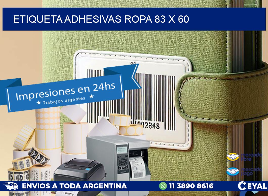 ETIQUETA ADHESIVAS ROPA 83 x 60