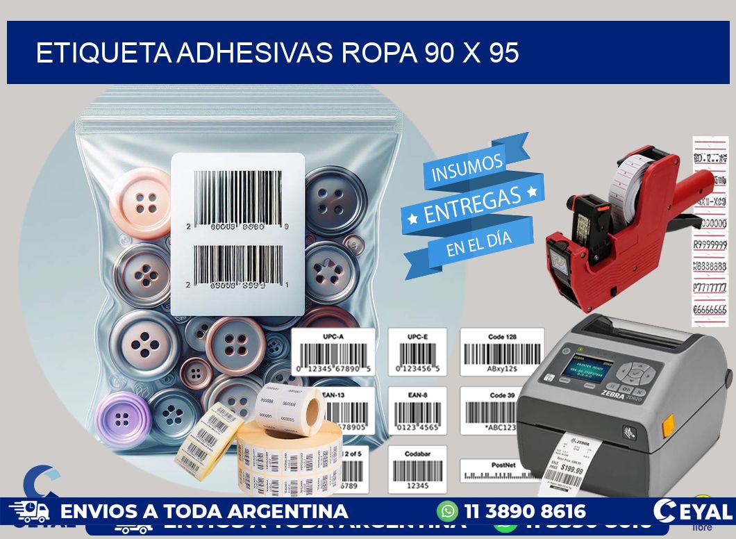 ETIQUETA ADHESIVAS ROPA 90 x 95