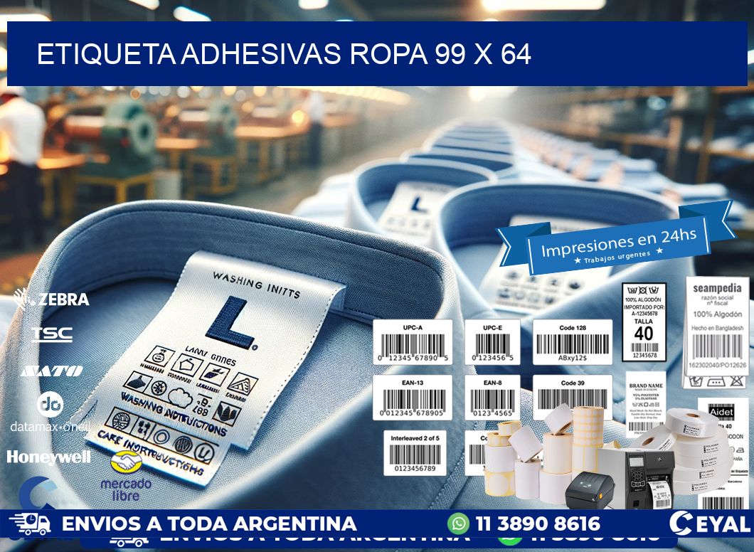 ETIQUETA ADHESIVAS ROPA 99 x 64